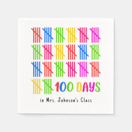 100 Dagen van School Kleurrijke Tally Mark Servet