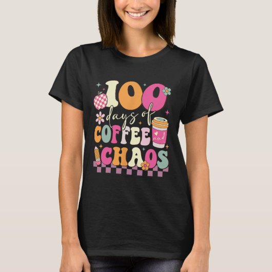 100 dagen van school koffie liefhebber 100ste dag t-shirt (Voorkant)