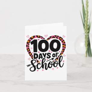 100 dagen van School Leopard Hart Vrouwen Meisjes Kaart