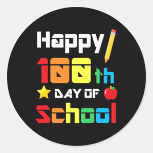 100 dagen van school leraar leuke school ronde sticker