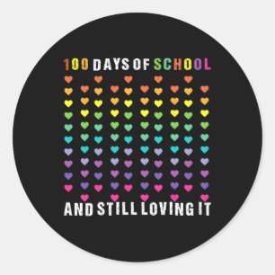 100 dagen van school leraar student Mannen vrouwen Ronde Sticker