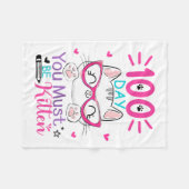 100 dagen van school moet je kitten kat 100 dagen fleece deken (Voorkant (Horizontaal))