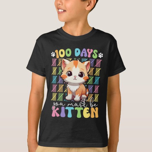 100 dagen van school moet je kitten kat 100 dagen t-shirt (Voorkant)