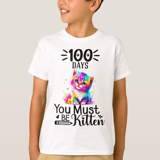 100 dagen van school moet je kitten kat 100 dagen t-shirt (Voorkant)
