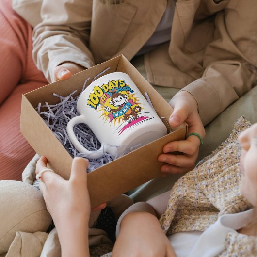 100 dagen van School Monkey Fun Koffie Gift Koffiemok