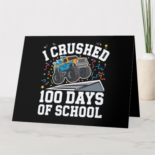 100 Dagen van School Monster Truck 100th Day Schoo Kaart (Voorkant)