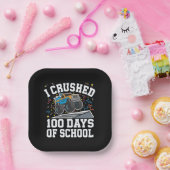 100 Dagen van School Monster Truck 100th Day Schoo Papieren Bordje (Feest)