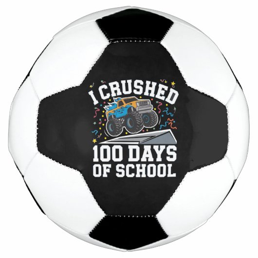 100 Dagen van School Monster Truck 100th Day Schoo Voetbal (Voorkant)