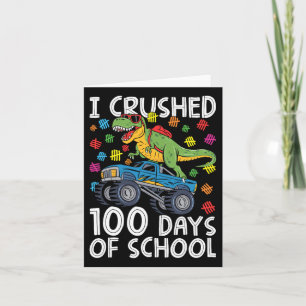 100 Dagen van School Monster Truck T-Rex 100th Day Kaart