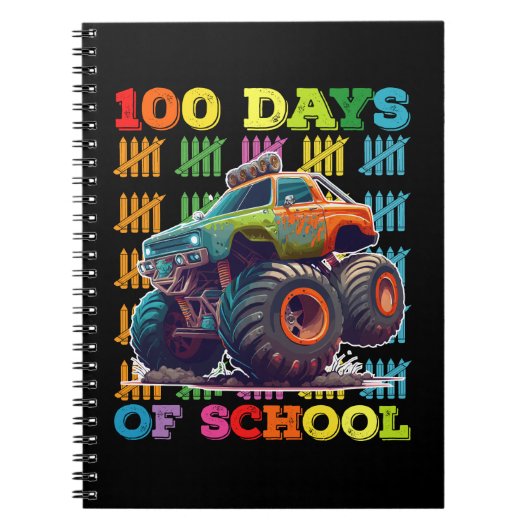 100 dagen van school monster vrachtwagen leraar st notitieboek (Voorkant)