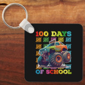 100 dagen van school monster vrachtwagen leraar st sleutelhanger (Voorkant)