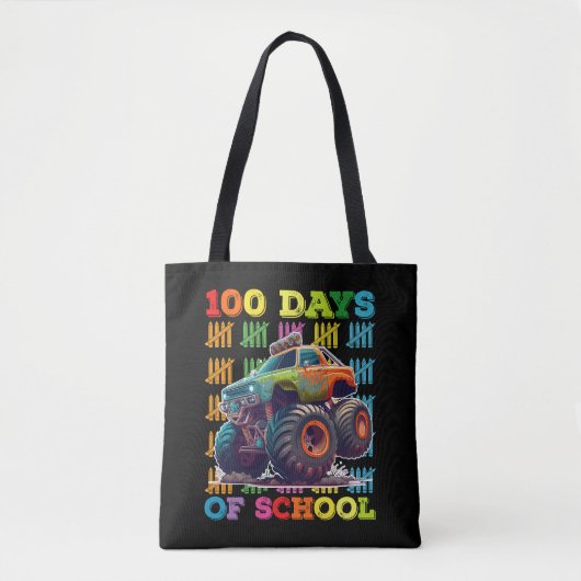 100 dagen van school monster vrachtwagen leraar st tote bag (Voorkant)
