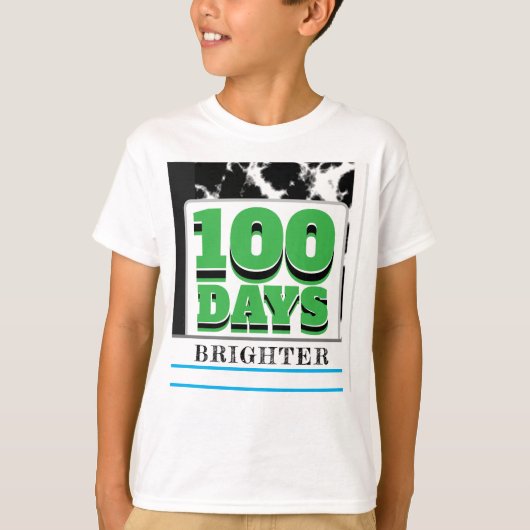 100 dagen van School Notitieboek Paper Green Desig T-shirt (Voorkant)