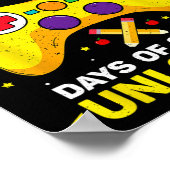 100 dagen van School ontgrendeld gamer gaming vide Poster (Hoek)