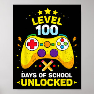 100 dagen van School ontgrendeld gamer gaming vide Poster