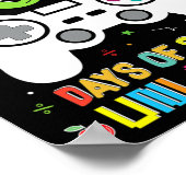 100 dagen van school ontgrendelde gamer 100ste dag poster (Hoek)