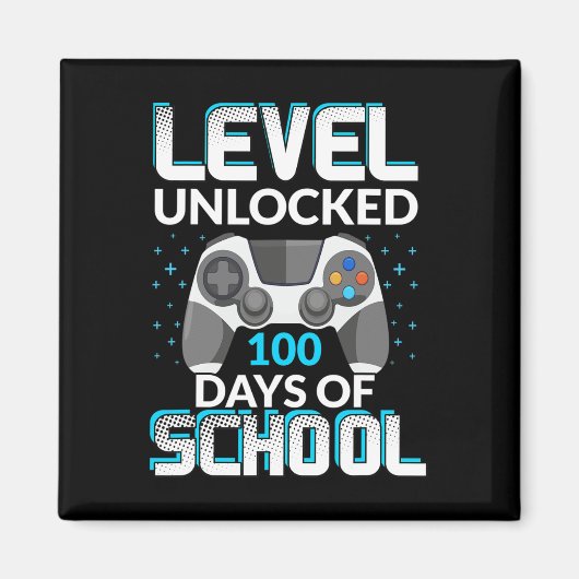 100 dagen van school ontgrendelde gamer nerdy team magneet (Voorkant)