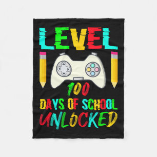 100 dagen van school ontgrendelde gamer videogames fleece deken