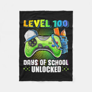 100 dagen van school ontgrendelde gamer videogames fleece deken