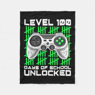 100 dagen van school ontgrendelde gamer videogames fleece deken