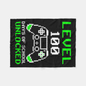 100 dagen van school ontgrendelde gamer videogames fleece deken (Voorkant (Horizontaal))