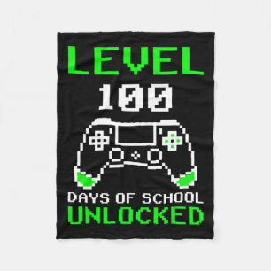 100 dagen van school ontgrendelde gamer videogames fleece deken
