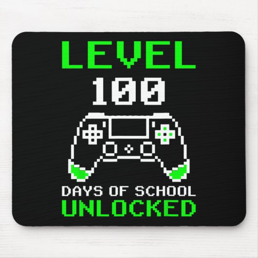 100 dagen van school ontgrendelde gamer videogames muismat (Voorkant)