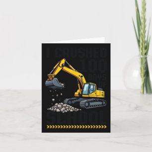 100 dagen van school peuter jongen bouw Vehicl Kaart