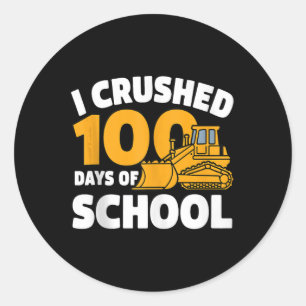 100 Dagen van School Peuter Jongens Bouw Vehic Ronde Sticker