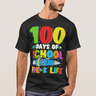 100 dagen van school pre k leven grappig 100 dagen t-shirt
