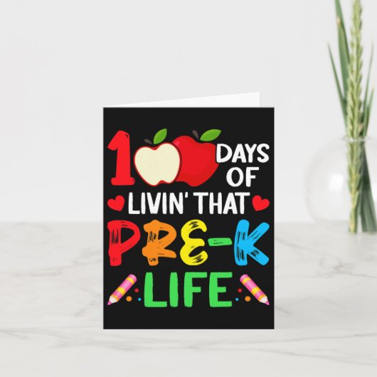 100 dagen van school pre-k leven leraar student kaart (Voorkant)