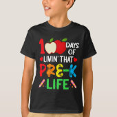 100 dagen van school pre-k leven leraar student t-shirt (Voorkant)