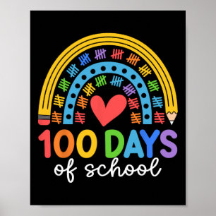 100 dagen van School Regenboog Celebration Design Poster