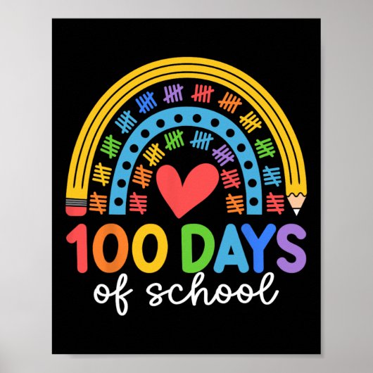 100 dagen van School Regenboog Celebration Design Poster (Voorkant)