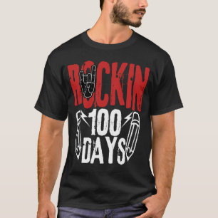 100 dagen van School Rock N Roll Music Guitar T-shirt
