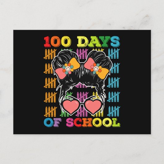 100 dagen van school rommelige Bun leraar Briefkaart (Voorkant)
