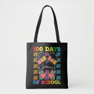 100 dagen van school rommelige Bun leraar Tote Bag