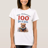 100 Dagen van School Schattige Beer Leesdocent T-shirt (Voorkant)