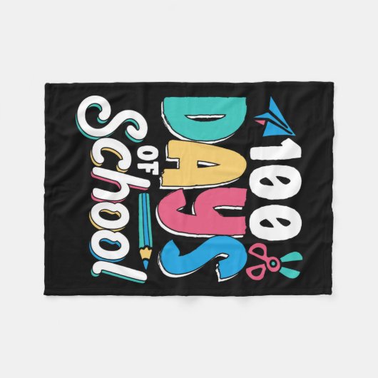 100 dagen van school Schattige CL Kinder leerling Fleece Deken (Voorkant (Horizontaal))