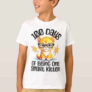 100 dagen van school - schattige kitten dragen gla t-shirt