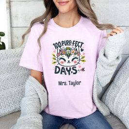 100 Dagen van School Schattige Kleurrijke Leraar T-shirt