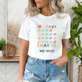 100 Dagen van School Schattige Kleurrijke Leraar T-shirt