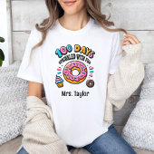 100 Dagen van School Schattige Kleurrijke Leraar T-shirt