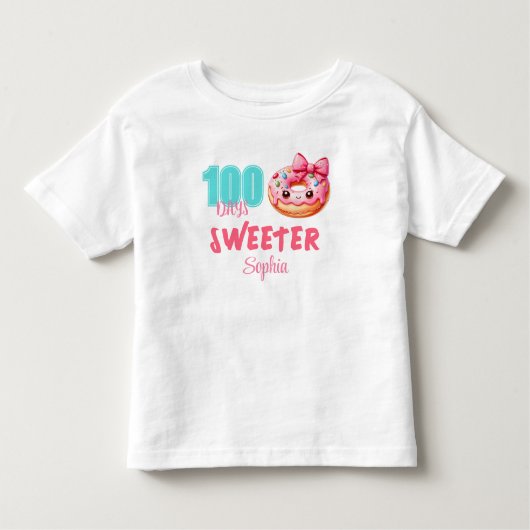 100 dagen van school Schattige lief donut meisje n Kinder Shirts (Voorkant)