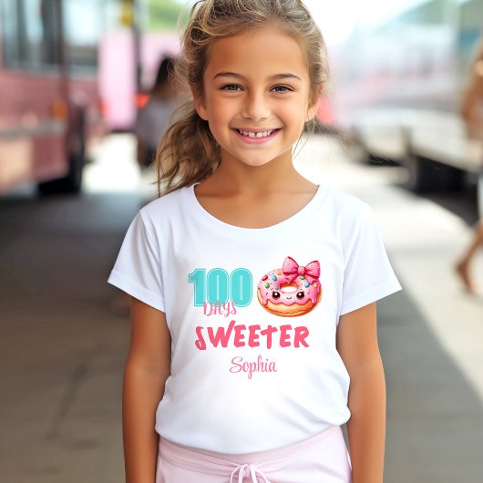 100 dagen van school Schattige roze donut meisje n T-shirt