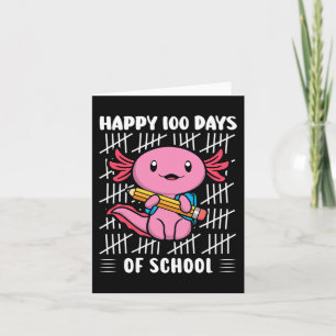 100 dagen van school Schattigee Axolotl kleutersch Kaart