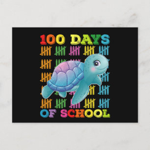 100 dagen van school schildpad leraar student briefkaart