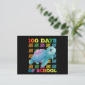 100 dagen van school schildpad leraar student briefkaart (Staand voorkant)