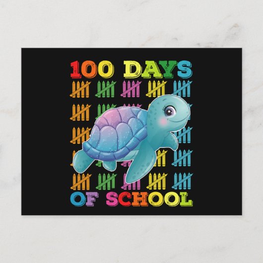 100 dagen van school schildpad leraar student briefkaart (Voorkant)