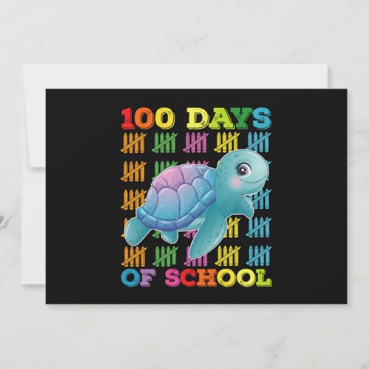 100 dagen van school schildpad leraar student kaart (Voorkant)